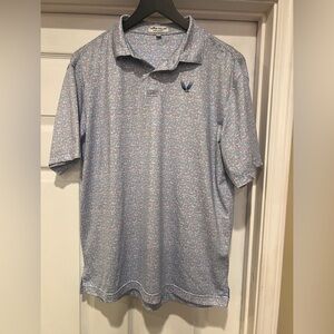 Peter Millar Light Blue Patterned Polo
